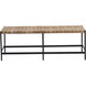 Omari Suede Light Tan Leather Bench